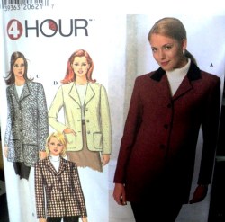 7767 4 HR 3 BUTTON LINED OR NOT JACKET LENGTHS PATTERN 12-16
